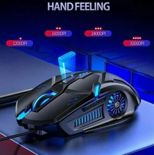 Mouse Gaming Con Rumore Ventola 4 Regolazioni Dpi 1200 3200