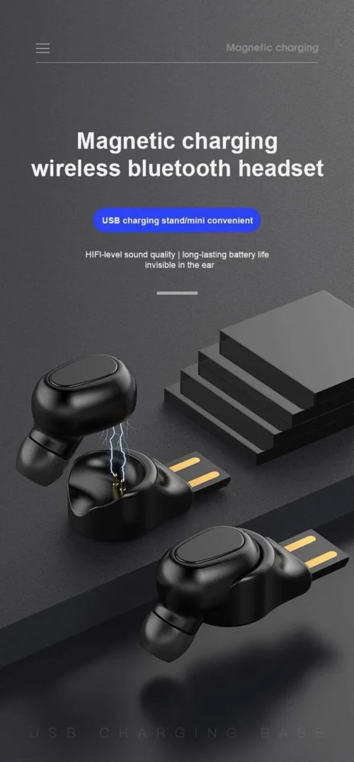 Auricolare Bluetooth 5.0 Carica Magnetica Microfono iPhone