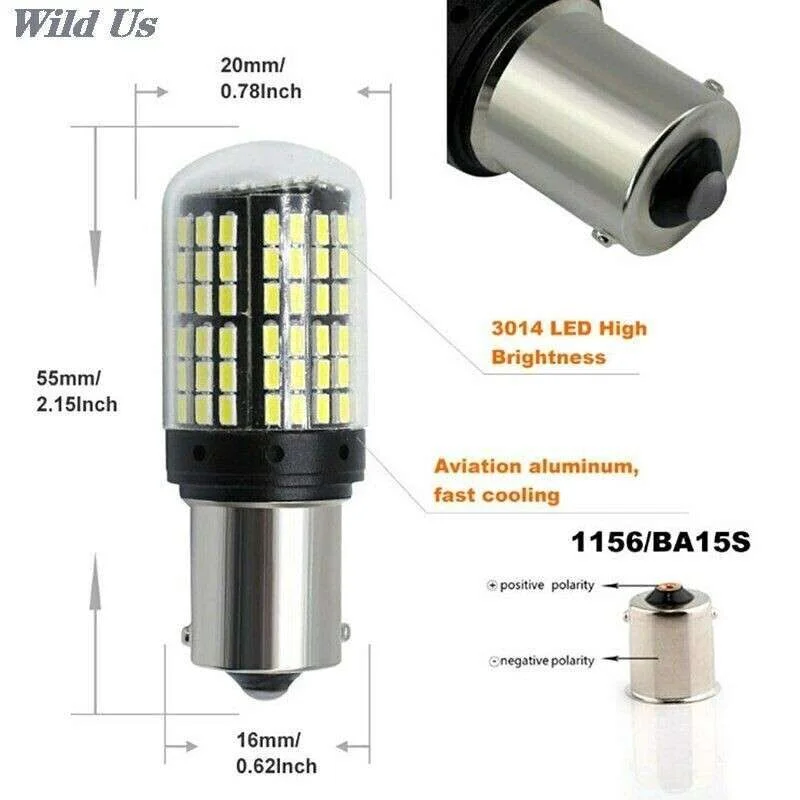 3239 Lampadina Auto Ba15S P21W Canbus 144 Led 3014 Luce Retromarcia