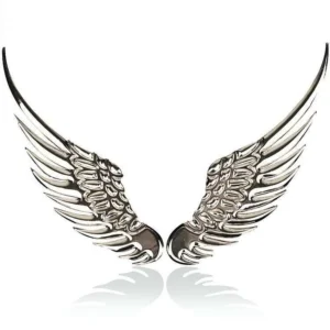 1 Coppia Ali 3D Adesivi Sticker Per Auto In Gomma Pvc Wings