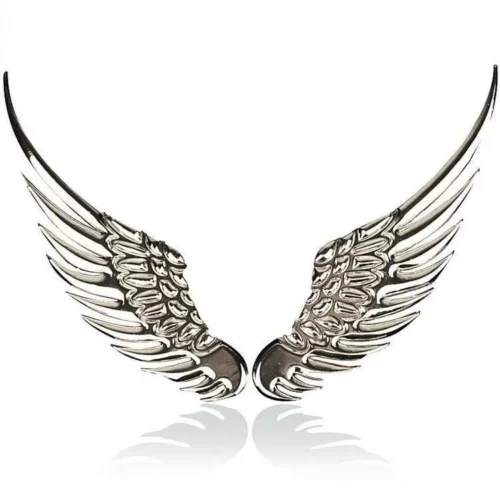 1 Coppia Ali 3D Adesivi Sticker Per Auto In Gomma Pvc Wings