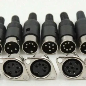 2 Pezzi Lotto Din 8 Pin Maschio + Femmina Pannello Telaio