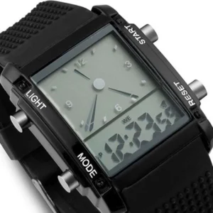 Orologio Unisex Digitale E Analogico Nero Dual Time Gomma