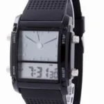 Orologio Unisex Digitale E Analogico Nero Dual Time Gomma