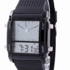 Orologio Unisex Digitale E Analogico Nero Dual Time Gomma