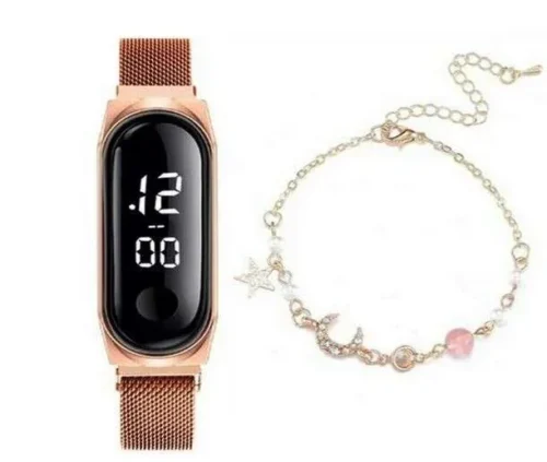 Orologio Digitale Slim Di Lusso Elegante Oro A Led Bracciale
