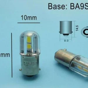 2 Lampadine Luce Bianca 4 Led Smd5050 24V Ba9S T4W W6W