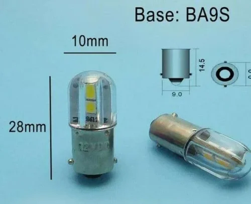 2 Lampadine Luce Bianca 4 Led Smd5050 24V Ba9S T4W W6W