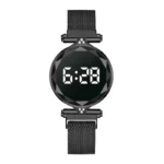 Orologio Polso Magnetico Da Donna Digitale Nero LED
