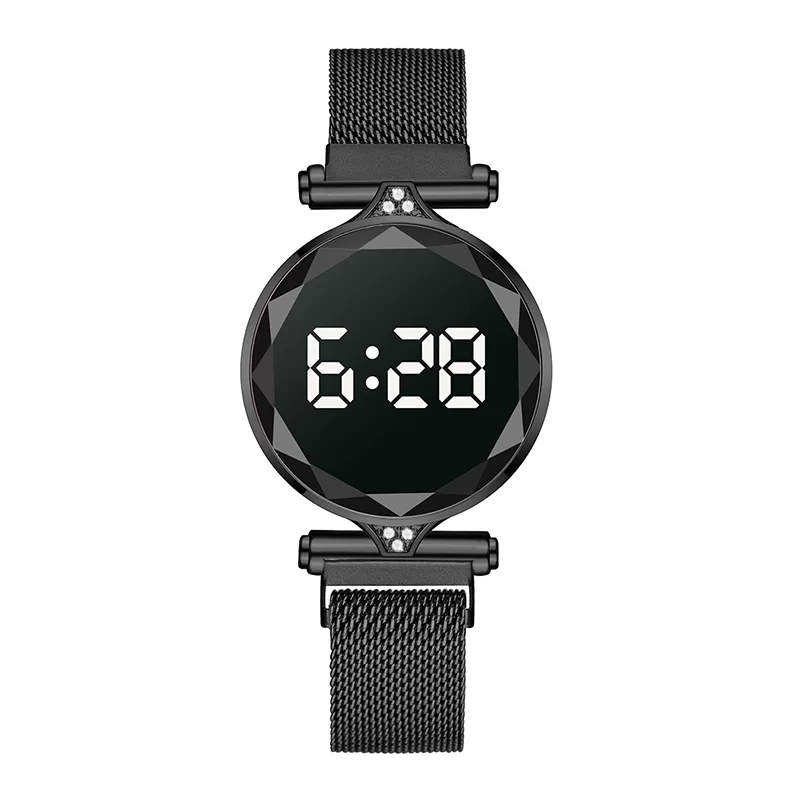Orologio Polso Magnetico Da Donna Digitale Nero LED