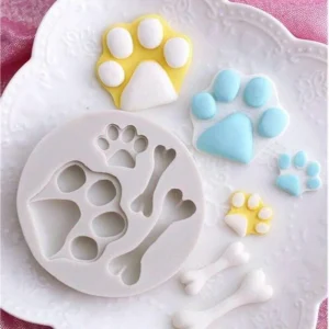 Stampo In Silicone Forma Zampe Cane Ossa Torta Cake Design