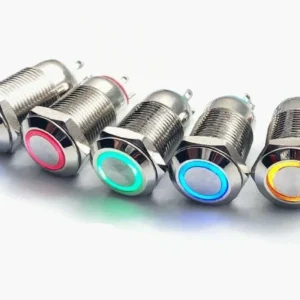 Pulsante blu 12v Acciaio Inox Pulsante Impermeabile 12mm BLU