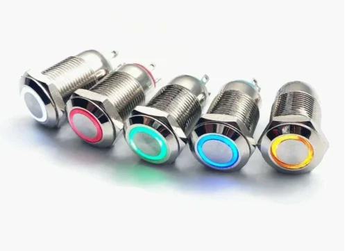 Pulsante blu 12v Acciaio Inox Pulsante Impermeabile 12mm BLU