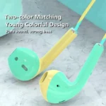 Auricolari Con Fili Colorato Verde Alta Qualita 3.5mm Bass
