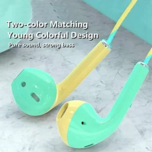 Auricolari Con Fili Colorato Verde Alta Qualita 3.5mm Bass