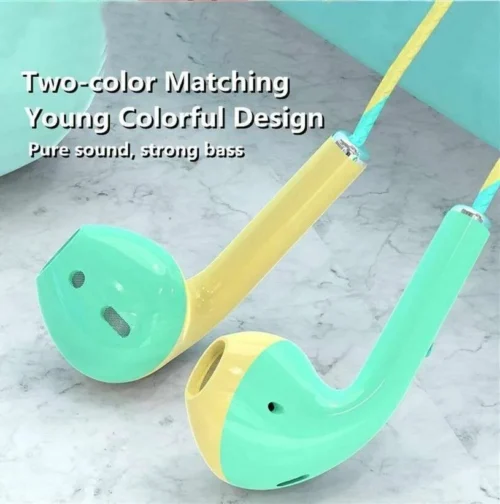 Auricolari Con Fili Colorato Verde Alta Qualita 3.5mm Bass