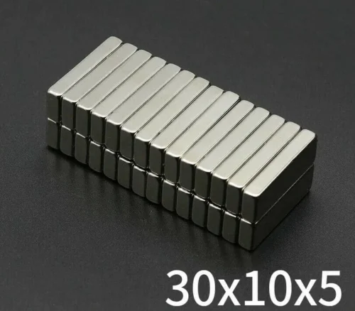 4 Pezzi Magneti Neodimio NdFeB N35 Misura 30x10x5mm
