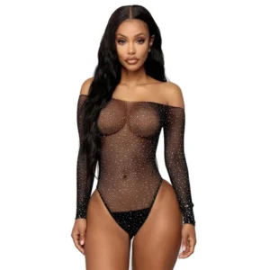 Body Bodino a Rete Sexy Lingerie Strass Glitterato Intimo