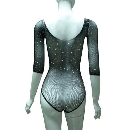 Body Bodino a Rete Sexy Lingerie Strass Glitterato Intimo