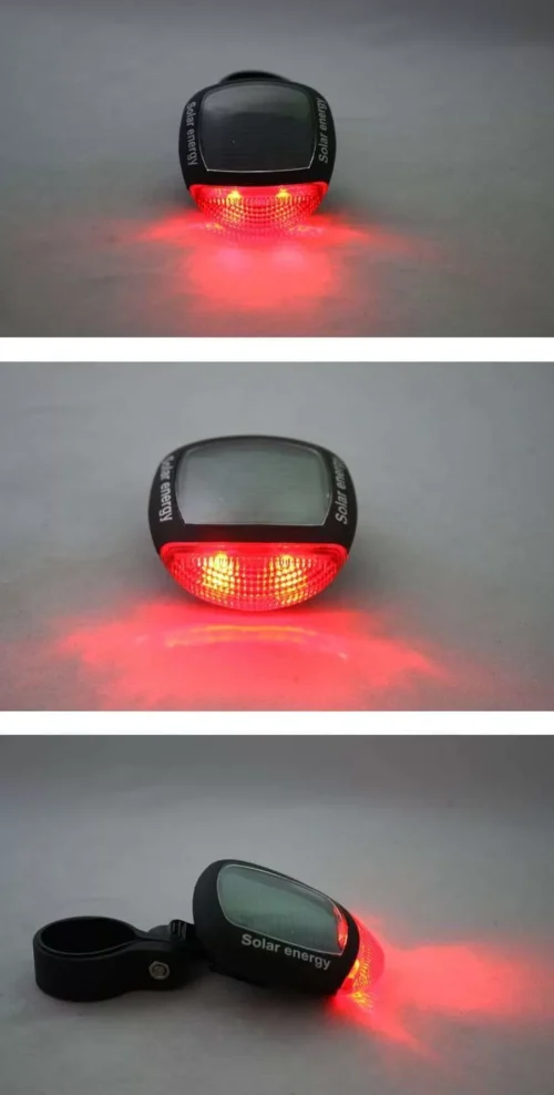Luce Posteriore Bicicletta Stop Rosso Fanale Energia Solare