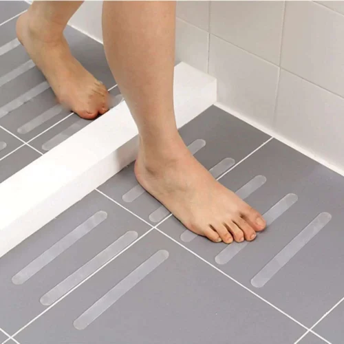 6 Pezzi Lotto Strisce Antiscivolo Trasparenti 38x2cm Adesive