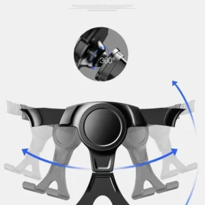 Supporto per Telefono Nero Bocchette Aria a Gravità Presa