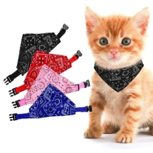 Collare Bavaglino Nero a Bandana per Cane e Gatto Sciarpa