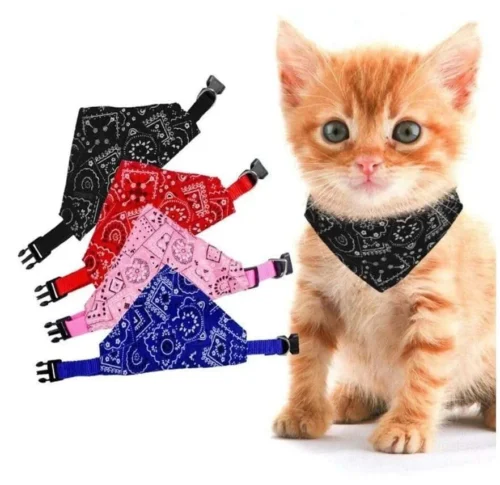 Collare Bavaglino Nero a Bandana per Cane e Gatto Sciarpa