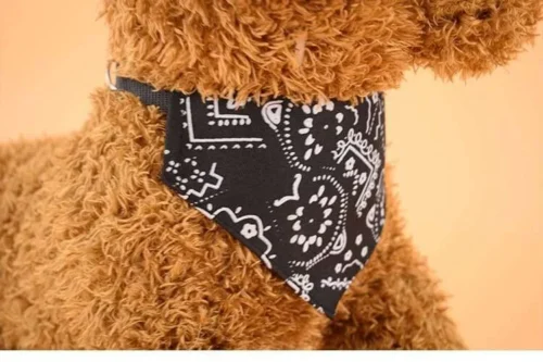 Collare Bavaglino Nero a Bandana per Cane e Gatto Sciarpa