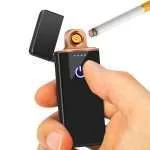 Accendino Elettrico Accendisigari al Plasma Sottile Ricaricabile USB Nero