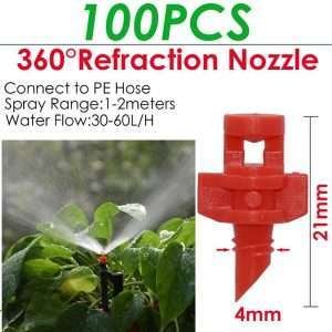 Lotto 100 Pezzi Misti Ugello Spruzzatore Giardino Irrigazione Spray Nebbia