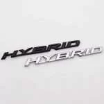 Adesivo Auto Logo HYBRID 3D Cromato Ibrido Argento 3D Lettere