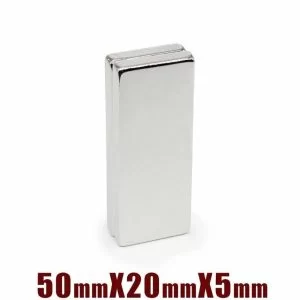 1 Pezzo Magnete Neodimio NdFeB N35 Misura 50x20x5mm Rettangolo 50*20*5