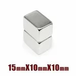 2 Pezzi Magneti Neodimio NdFeB N35 Misura 15x10x10mm Cubico Rettangolo 15*10*10
