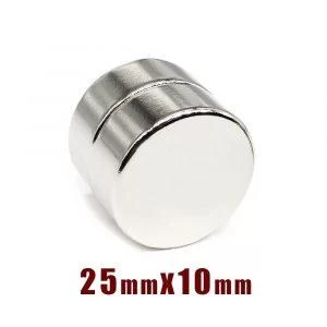 1 Pezzo Magneti al Neodimio NdFeB Rotondi Cilindrici 25x10 25*10mm Potenti