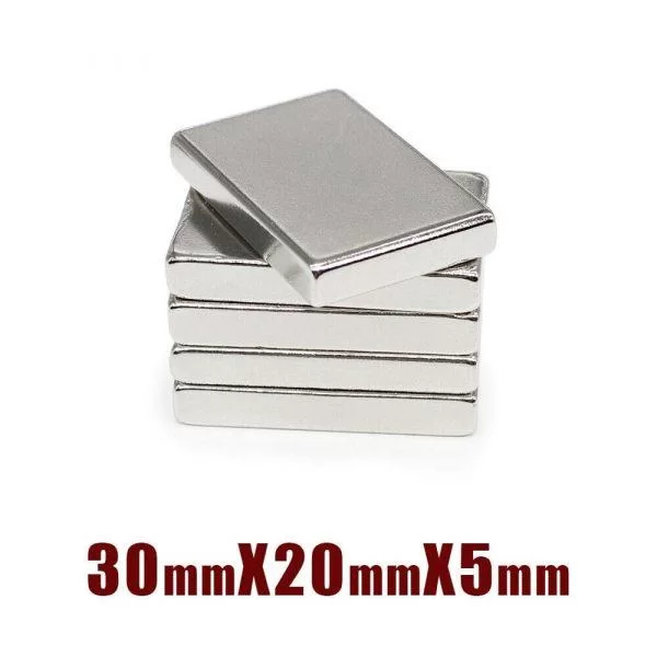 1 Pezzo Magnete al Neodimio NdFeB Rettangolo Quadrato 30x20x5mm 30*20*5 N35