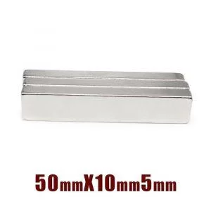1 Pezzo Magnete al Neodimio NdFeB Rettangolo Quadrato 50x10x5mm 50*10*5 N35