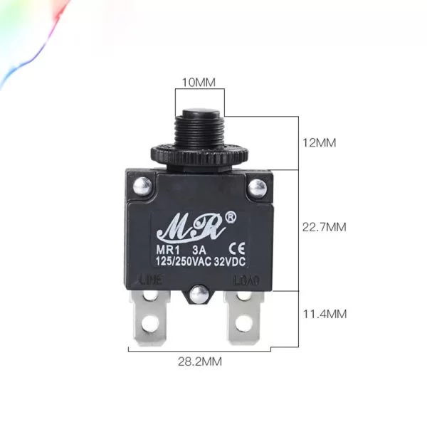 INTERRUTTORE AUTOMATICO TERMICO 5A TIPO PULSANTE AC DC 12v 220V senza fusibile