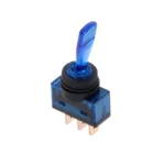 INTERRUTTORE A LEVA BLU ILLUMINATO DC 12V 20A AUTO MOTO
