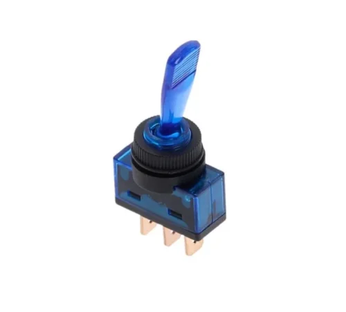 INTERRUTTORE A LEVA BLU ILLUMINATO DC 12V 20A AUTO MOTO