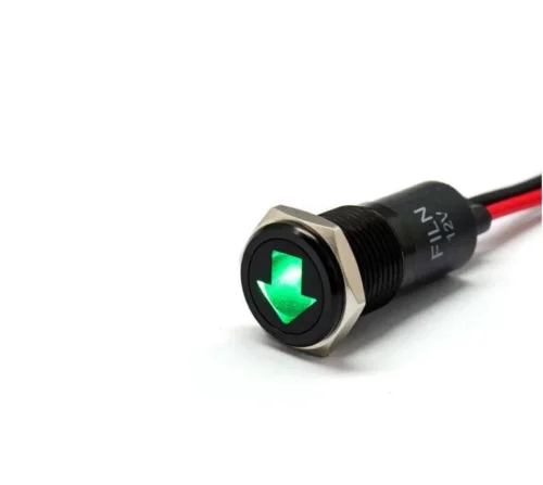 SPIA LED 14mm CON SIMBOLO FRECCIA metallo 12V lamp arrow