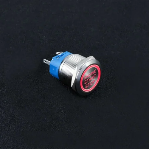 PULSANTE 22mm IN ACCIAIO INOX CON TESTO INCISO ENGINE START