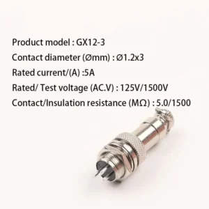 Connettore circolare GX12 GX-12 3 PIN aviazione pannello
