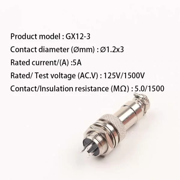 Connettore circolare GX12 GX-12 3 PIN aviazione pannello spina presa microfono docking