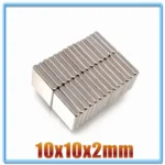 Lotto 10 Pezzi Magneti al Neodimio 10x10x2mm NdFeB Permanent