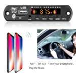 Lettore MP3 Mini per Auto Bluetooth 5.0 USB AUX 3,5mm Radio FM Multifunzione
