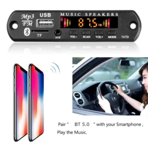 Lettore MP3 Mini per Auto Bluetooth 5.0 USB AUX 3.5mm FM