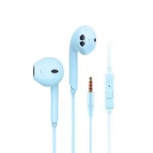 Cuffie Auricolari Cablate in Stile Macaron Blu Confetto In-Ear Noise Reduction 3,5mm Rumore