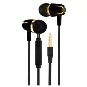 Cuffie per Smartphone M18 con grandi SubWoofer Neri con Dettagli Dorati 3,5mm Cablati