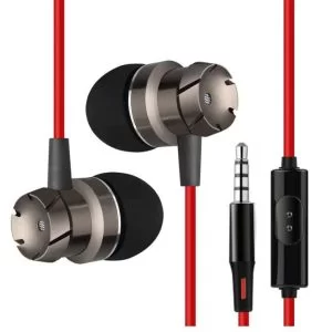 Auricolari In-Ear Cablati con Cancellazione Del Rumore 3.5mm Stereo Rosso e Nero